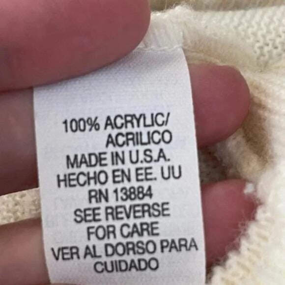 Vintage 1990s IZOD Made in USA V-Neck Knit Sweater – Preppy Embroidered Logo, XL - Picture 8 of 9